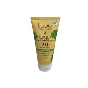 Babo Botanicals Sheer Zinc Mineral Sunscreen Lotion SPF30 3oz New Unsealed